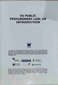 EU Public Procurement Law: An Introduction