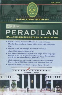 Majalah Hukum VARIA PERADILAN Tahun XXIX No. 345 AGUSTUS 2014