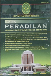 Majalah Hukum Varia Peradilan Tahun XXXI No.366 Mei 2016
