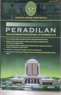 Majalah Hukum VARIA PERADILAN Tahun XXXII No. 372 NOVEMBER 2016